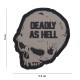 PATCH 3D PVC DEADLY AS HELL GRIS