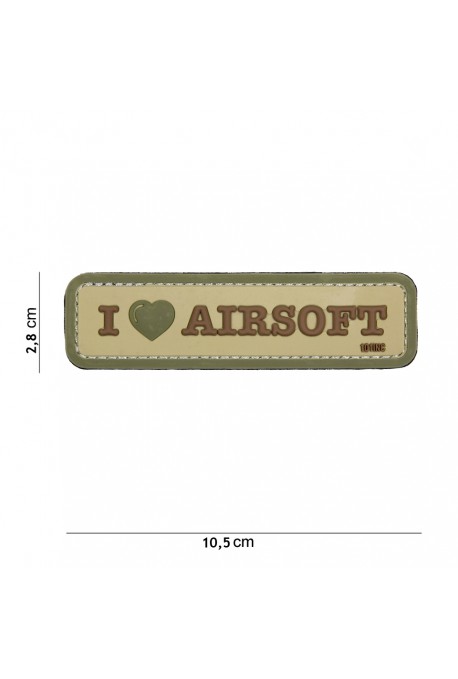 PATCH 3D I LOVE AIRSOFT COYOTE