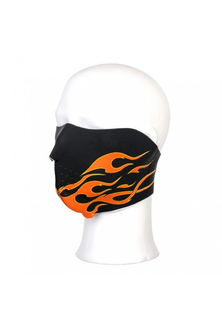 Biker mask 1/2 face flammes oranges