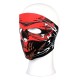 Biker mask complet crâne rouge lignes blanches