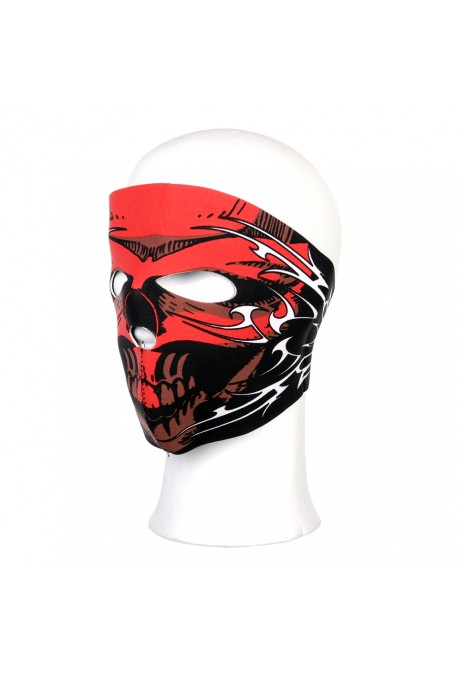 Biker mask complet crâne rouge lignes blanches