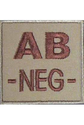 Groupe sanguin AB négatif brodé sur tissu
