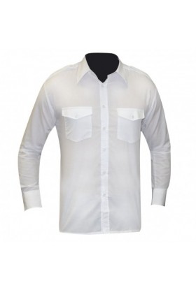CHEMISE PILOTE BLANCHE MANCHES LONGUES