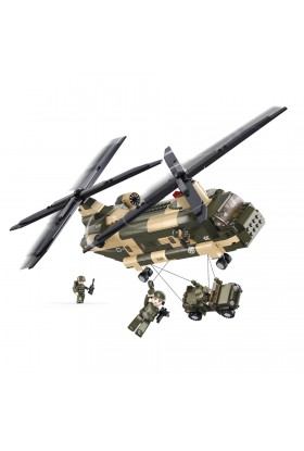 Hélicoptère CH-47 CHINOOK + Jeep M38-B0508 SLUBAN
